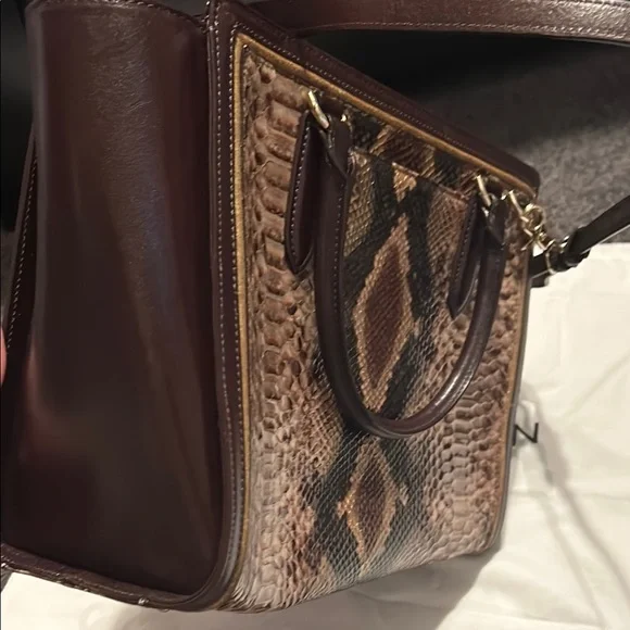 Brahmin Aubree - Savino Folklore- Brown Snake Print Women's Bag - Picture 9 of 16